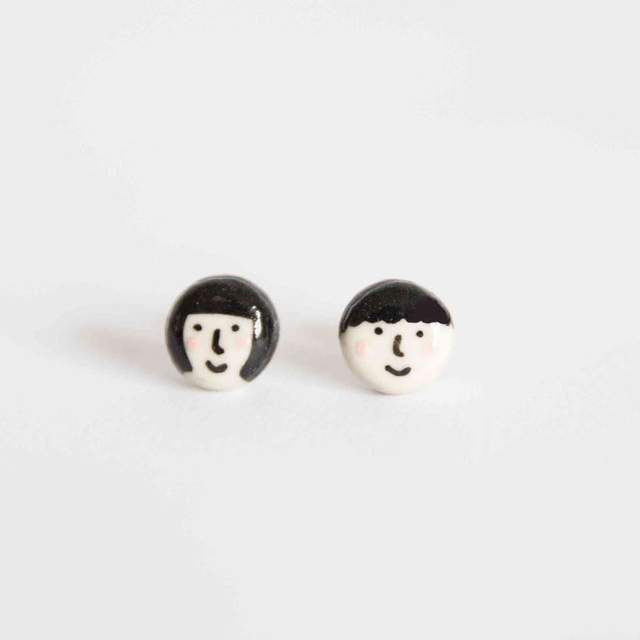 Shuh Creative Stud Earrings - Faces
