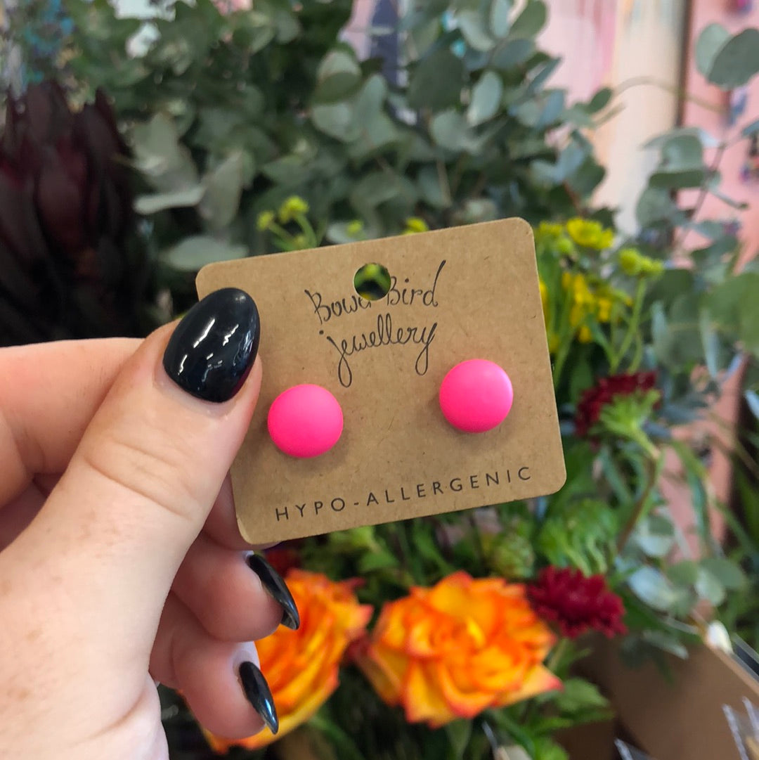 Bower Bird Clay Stud Earrings