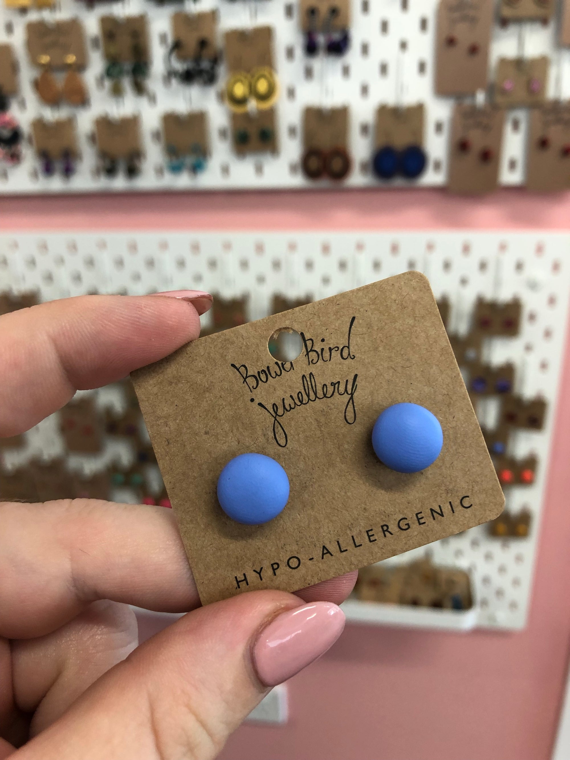 Bower Bird Clay Stud Earrings