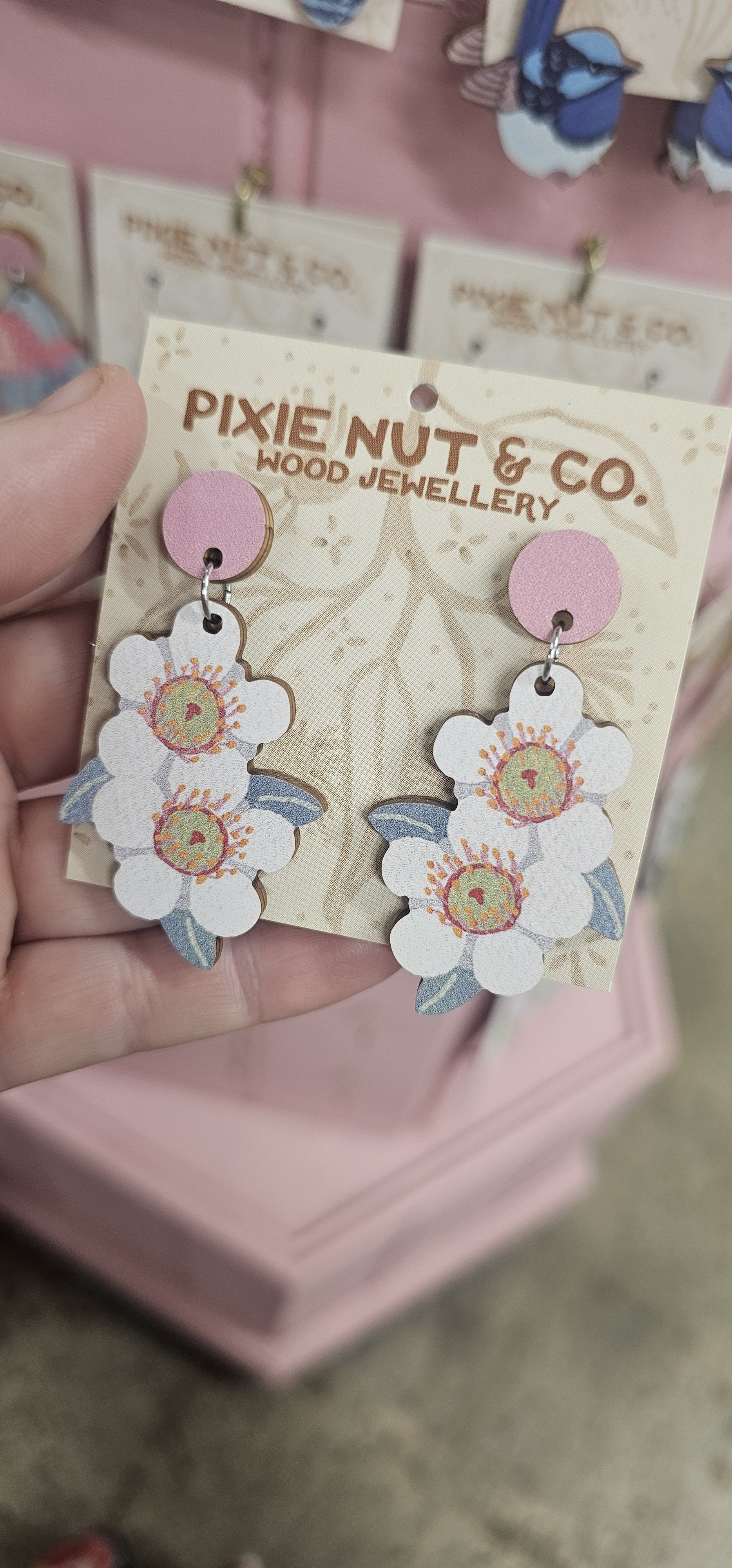 White Gum Blossom Earrings