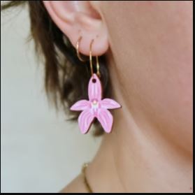Pink Fairy Orchid Hoops