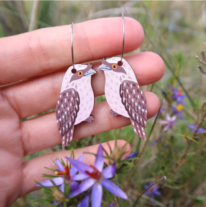 Tawny Frogmouth Earrings