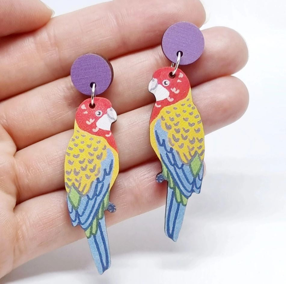 Eastern Rosella earrings